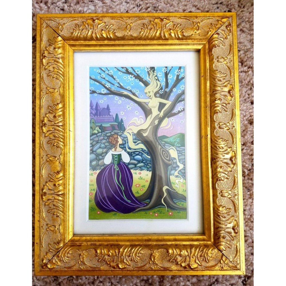 into the woods Cinderella illustration original painting framed art